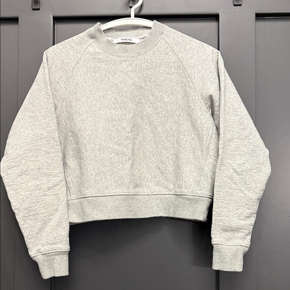 Thakoon Gray Cropped Sweatshirt